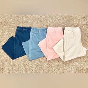 Lands End Denim Capri Pull-on Pants (set of 4)